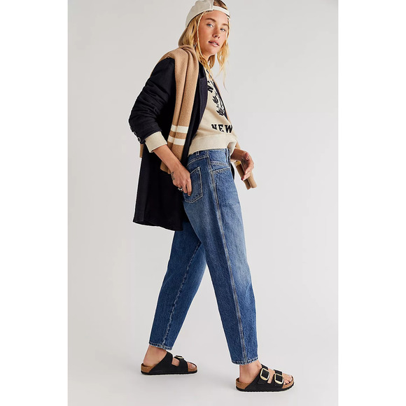 New Free People Closed Pearl Jeans $298 SIZE 26 High-Rise Tapered Retro Inspired - Picture 3 of 5